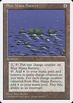Glossy Finish Fourth Edition Blue Mana Battery ( #300 )