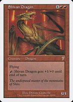 Glossy Finish Seventh Edition Shivan Dragon ( #218 )