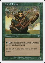 Glossy Finish Seventh Edition Elvish Lyrist ( #241 )