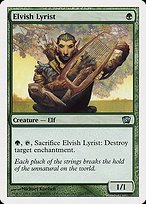 Glossy Finish Eighth Edition Elvish Lyrist ( #242 )