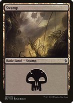 Glossy Finish Battle for Zendikar Swamp ( #261 Variant a)