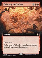 Glossy Finish Bloomburrow Commander Calamity of Cinders ( #57 )