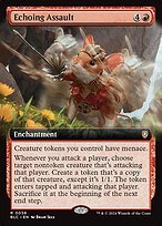 Glossy Finish Bloomburrow Commander Echoing Assault ( #58 )