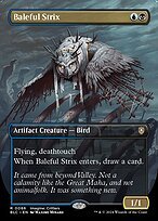 Glossy Finish Bloomburrow Commander Baleful Strix ( #86 )