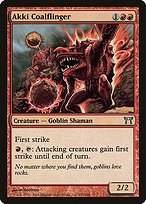 Glossy Finish Champions of Kamigawa Akki Coalflinger ( #152 )