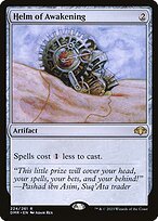 Matte Finish Dominaria Remastered Helm of Awakening ( #224 )