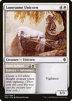 Matte Finish Throne of Eldraine Lonesome Unicorn // Rider in Need ( #21 )