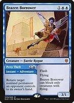 Matte Finish Throne of Eldraine Brazen Borrower // Petty Theft ( #39 )