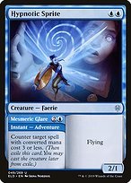 Matte Finish Throne of Eldraine Hypnotic Sprite // Mesmeric Glare ( #49 )