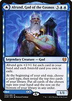 Glossy Finish Kaldheim Alrund, God of the Cosmos // Hakka, Whispering Raven ( #40 )
