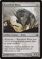 Glossy Finish Mirrodin Besieged Razorfield Rhino ( #127 )