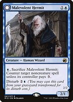 Glossy Finish Innistrad: Midnight Hunt Malevolent Hermit // Benevolent Geist ( #61 )
