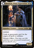 Glossy Finish Innistrad: Midnight Hunt Dennick, Pious Apprentice // Dennick, Pious Apparition ( #217 )