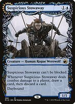 Glossy Finish Innistrad: Midnight Hunt Suspicious Stowaway // Seafaring Werewolf ( #288 )