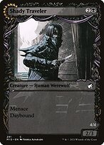 Glossy Finish Innistrad: Midnight Hunt Shady Traveler // Stalking Predator ( #291 )