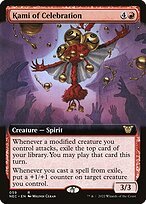 Glossy Finish Neon Dynasty Commander Kami of Celebration ( #59 )