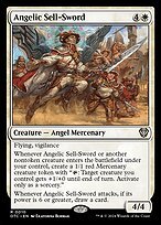 Matte Finish Outlaws of Thunder Junction Commander Angelic Sell-Sword ( #10 )
