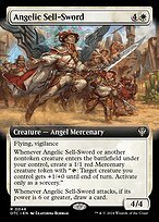 Matte Finish Outlaws of Thunder Junction Commander Angelic Sell-Sword ( #46 )