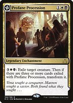 Matte Finish Rivals of Ixalan Profane Procession // Tomb of the Dusk Rose ( #166 )