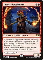 Glossy Finish Ravnica Allegiance Immolation Shaman ( #106 )