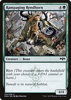 Glossy Finish Ravnica Allegiance Rampaging Rendhorn ( #135 )