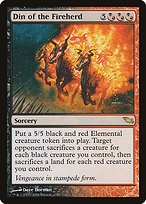 Matte Finish Shadowmoor Din of the Fireherd ( #184 )