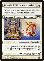 Glossy Finish Saviors of Kamigawa Rune-Tail, Kitsune Ascendant // Rune-Tail's Essence ( #27 )