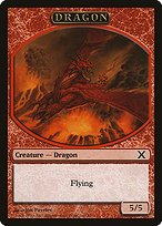 Matte Finish Tenth Edition Tokens Dragon ( #3 )