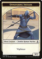 Glossy Finish Amonkhet Tokens Unwavering Initiate ( #14 )