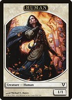 Matte Finish Avacyn Restored Tokens Human ( #2 )