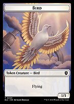 Glossy Finish Bloomburrow Commander Tokens Bird ( #3 )