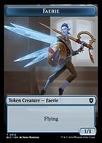 Glossy Finish Bloomburrow Commander Tokens Faerie ( #12 )