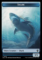 Glossy Finish Bloomburrow Commander Tokens Shark ( #16 )