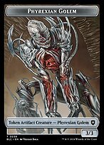 Glossy Finish Bloomburrow Commander Tokens Phyrexian Golem ( #38 )