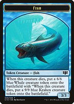 Glossy Finish Commander 2014 Tokens Fish ( #8 )