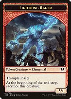 Matte Finish Commander 2015 Tokens Lightning Rager ( #11 )