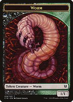 Glossy Finish Commander 2016 Tokens Worm ( #18 )