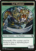 Glossy Finish Commander 2018 Tokens Cat Warrior ( #15 )