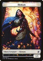Matte Finish Commander 2019 Tokens Human ( #3 )
