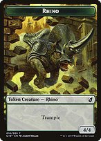 Matte Finish Commander 2019 Tokens Rhino ( #18 )