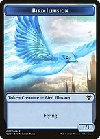Glossy Finish Commander 2020 Tokens Bird Illusion ( #7 )