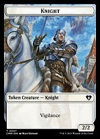 Glossy Finish Commander Masters Tokens Knight ( #7 )