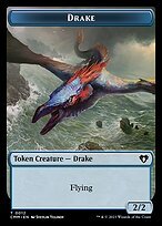 Glossy Finish Commander Masters Tokens Drake ( #12 )