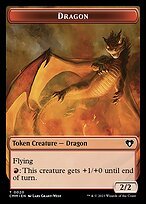 Glossy Finish Commander Masters Tokens Dragon ( #20 )