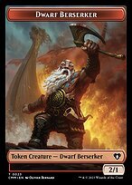 Glossy Finish Commander Masters Tokens Dwarf Berserker ( #23 )