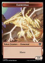 Glossy Finish Commander Masters Tokens Elemental ( #25 )
