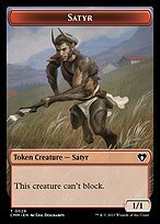 Glossy Finish Commander Masters Tokens Satyr ( #29 )