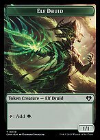 Glossy Finish Commander Masters Tokens Elf Druid ( #32 )