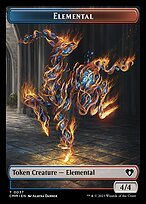 Glossy Finish Commander Masters Tokens Elemental ( #37 )