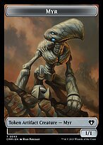 Glossy Finish Commander Masters Tokens Myr ( #43 )